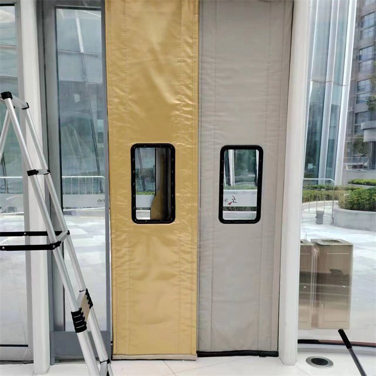 防寒挡风超市棉门帘 带透视窗定做 冬季加厚保温保暖