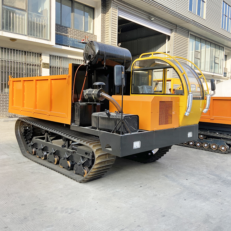 农作物搬运翻斗自卸车 半封闭多功能履带运输车 头尾实心轮爬山虎