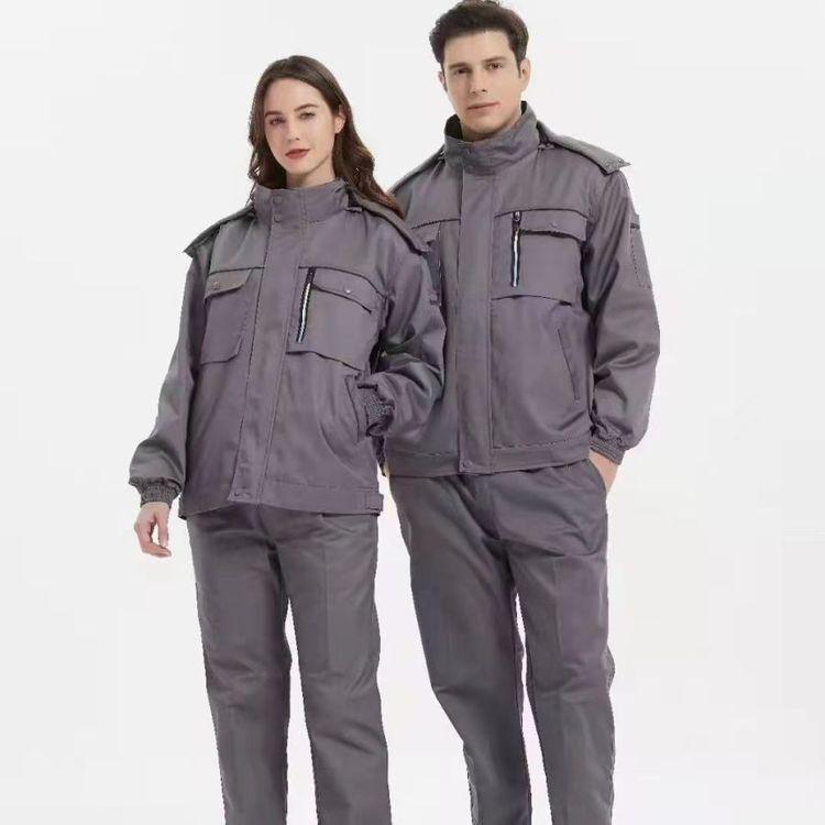 冬季工作服套装男棉衣加厚摇粒绒内胆耐磨工地汽修劳保服定制工装