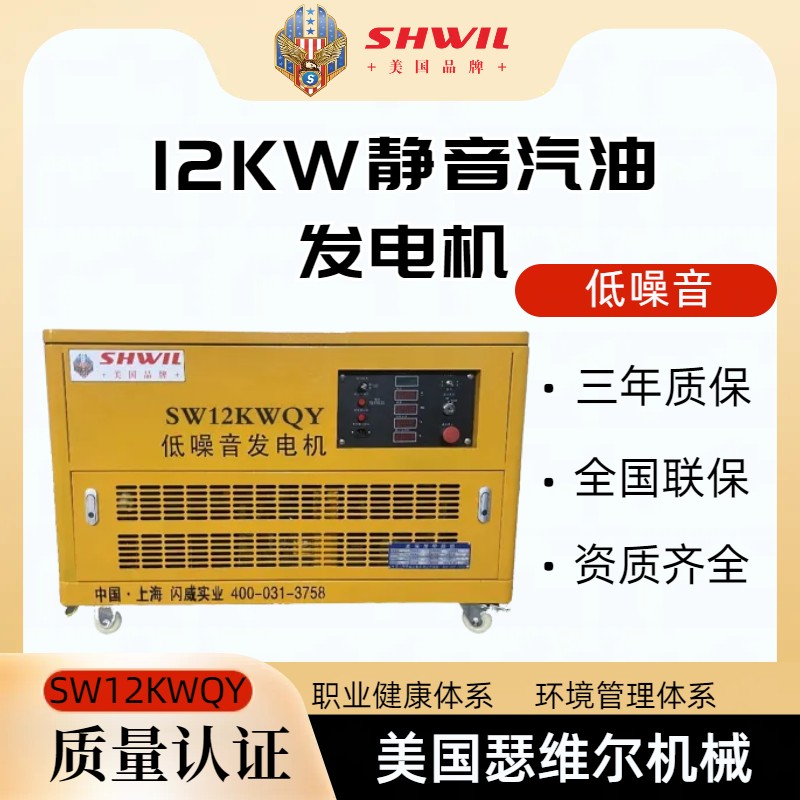 美国瑟维尔12KW静音汽油发电机 低噪音 生产厂家