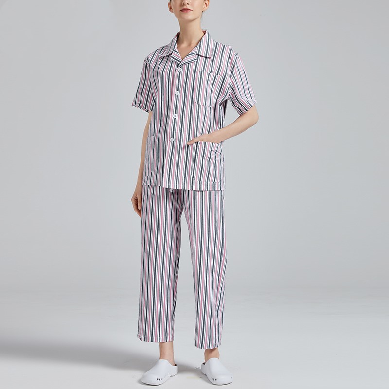 供应医院病号服 纯棉色织蓝白条病员服款式多样尺寸齐全