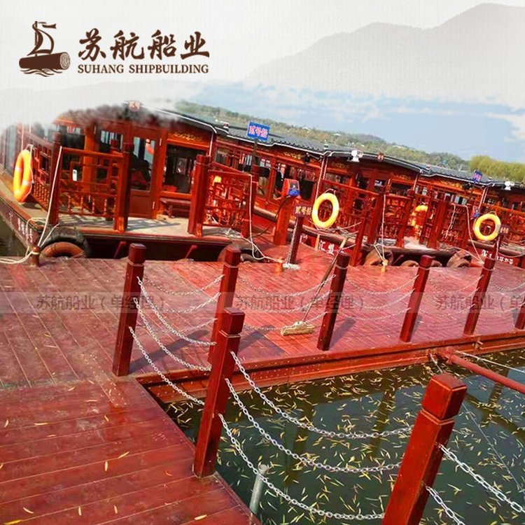 游船码头制作 防腐木浮动平台浮桥 景区船舶泊位苏航定制