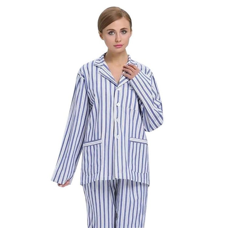 病号服 纯棉蓝白条套装 病人服长袖病员服住院服 加工定制
