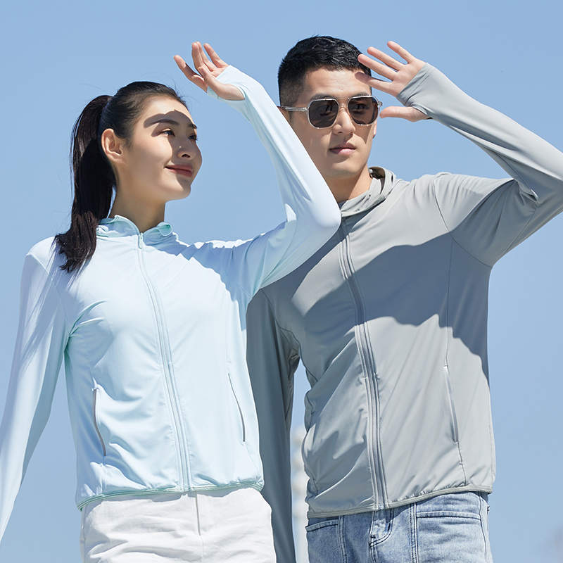 新款夏季冰丝防晒衣男女情侣款夜光防紫外线透气薄外套户外出游