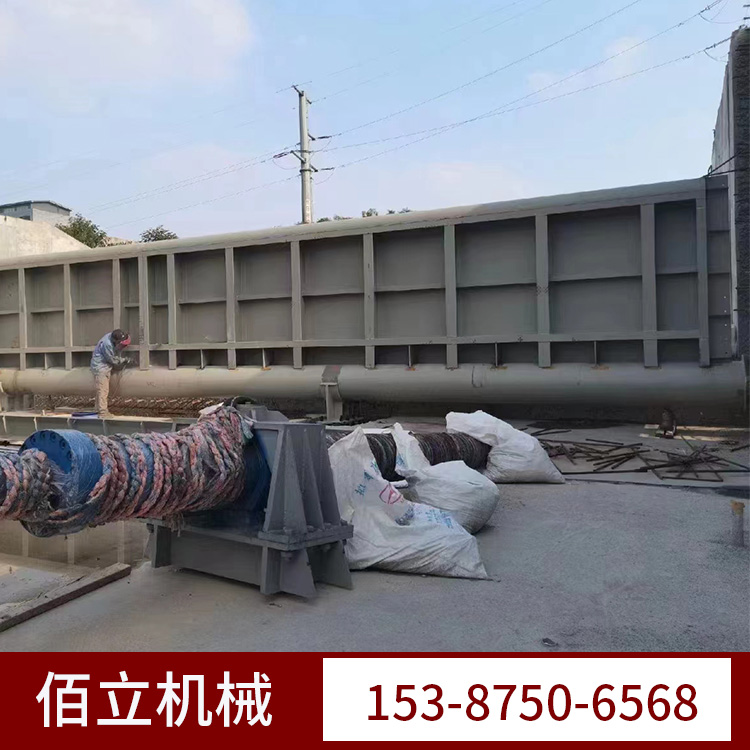 佰立机械 下卧式翻板闸门厂家 阻水墙 拦水坝合页坝