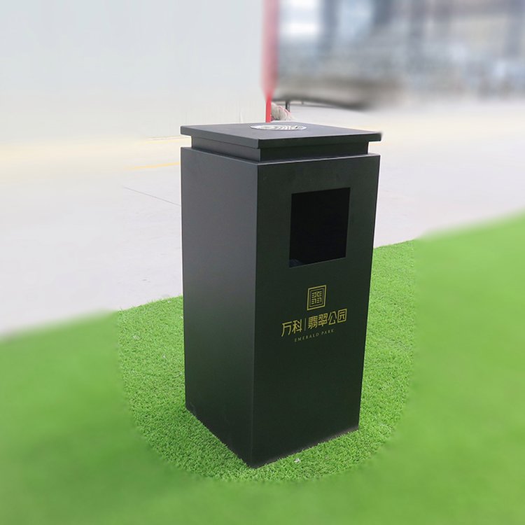 户外垃圾桶 商场酒店不锈钢带烟灰缸单桶 小区商业街广场金属果皮箱