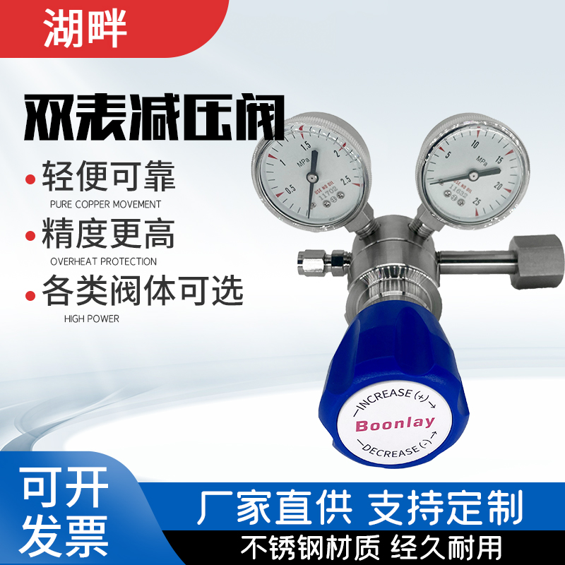 不锈钢减压阀316L氯化氢二氧化硫氮氧氩标气体钢瓶调压器1/4