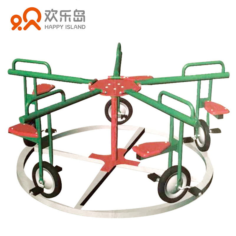 旋转自行车多人团队圆环转圈脚踏车规划设计定做无动力游乐设备
