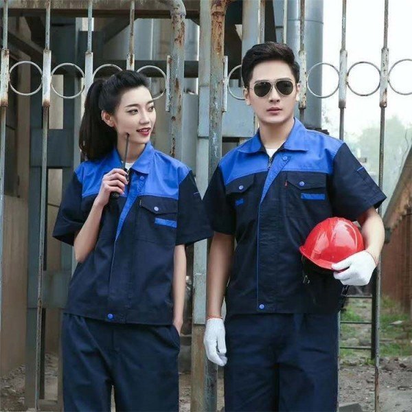 套装工作服批发现货批发 夏天工作服男装 义乌企业工作服定做
