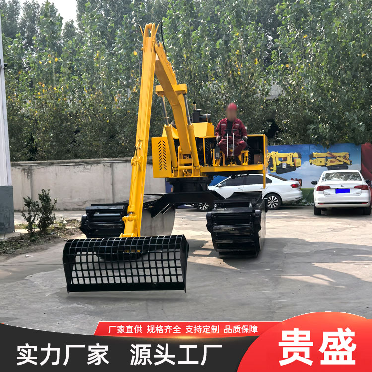 水挖 沼泽地用履带挖 清理水草用船挖 厂家定制 贵盛