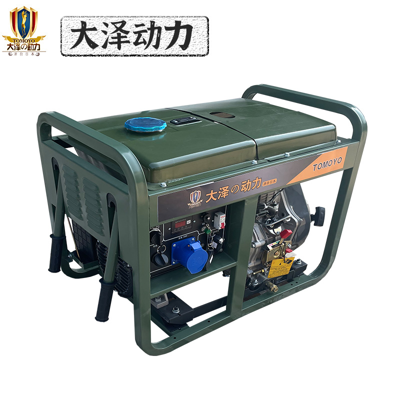 电启动6KW千瓦柴油发电机 200V380V单三相 单缸 手推开架式 低温预热