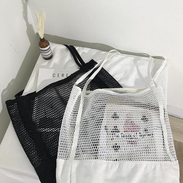 富源帆布袋购物帆布镂空网眼逛街买菜购物袋
