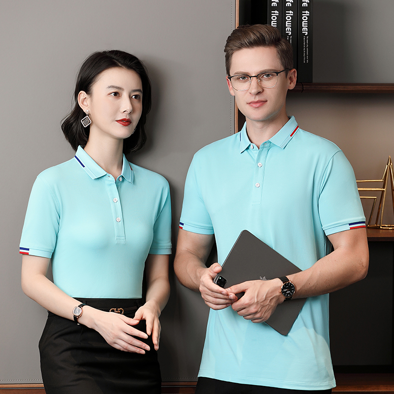 短袖t恤工作服定制polo衫翻领企业夏季工衣印字logo刺绣字