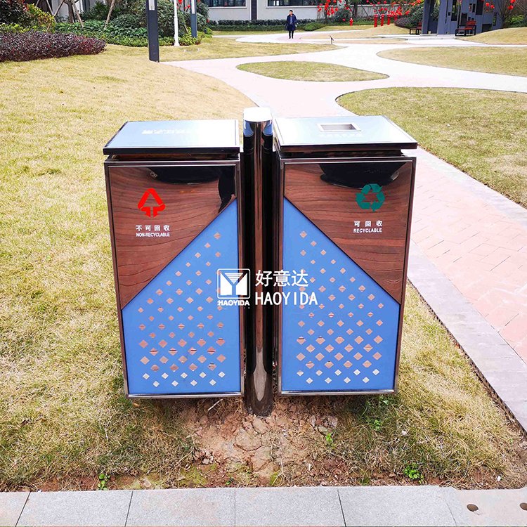 海乐飞分类不锈钢垃圾桶户外创意垃圾箱游乐场公园小区果皮箱定制
