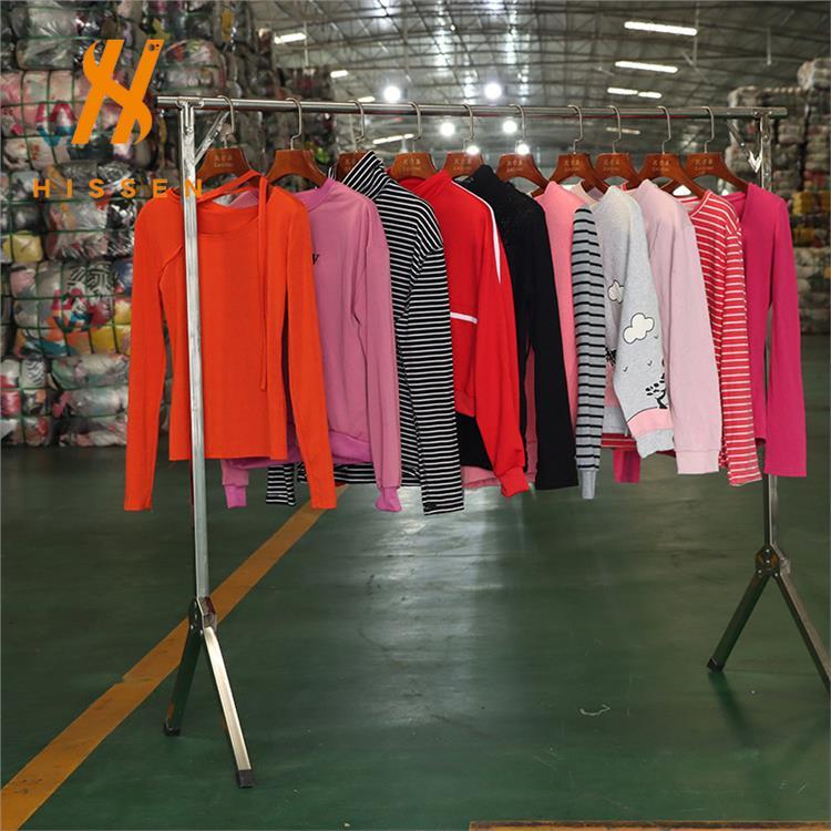 used clothes旧衣服库存服装二手女装批发出口非洲印花长袖T恤
