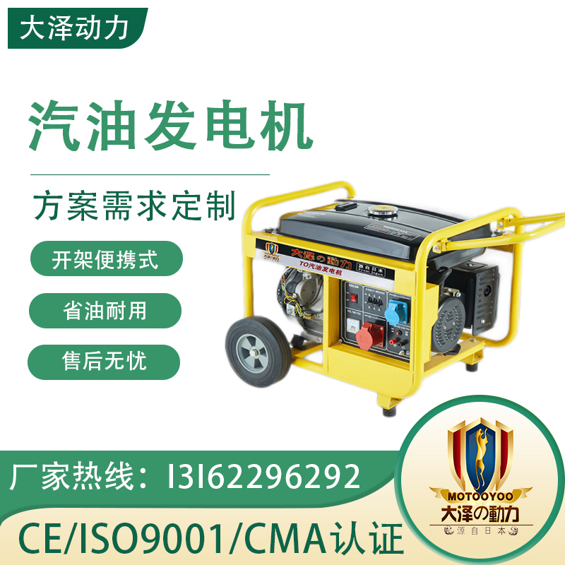 大泽动力5KW汽油发电机 小移动便携式 220/380V 电启动 TO6500ET