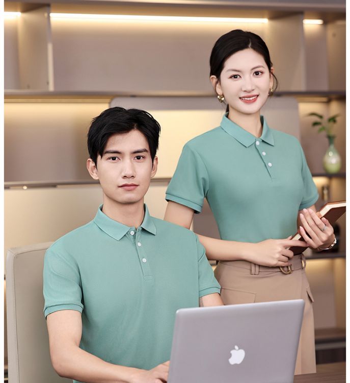 团队工作服polo衫短袖定制 色泽饱满光鲜 色牢度高 男女同款