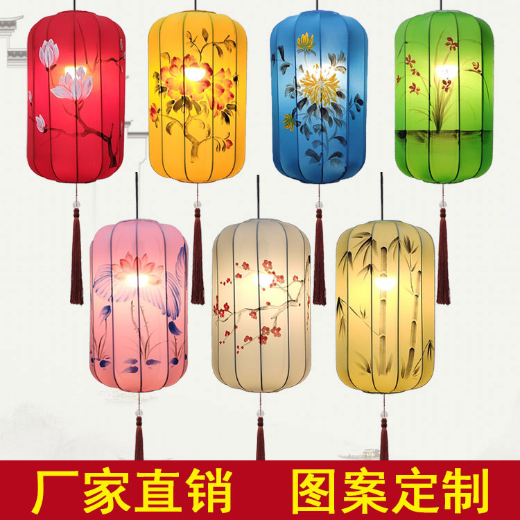 冬瓜红色灯笼工艺品 丝绸面料 可印刷字案 岁岁红