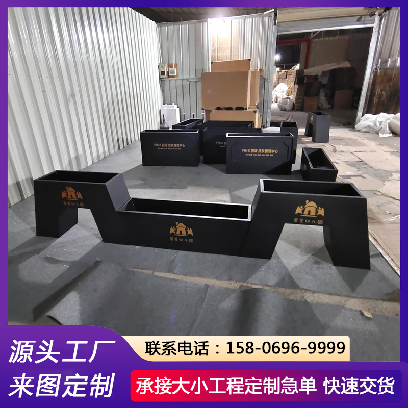 不锈钢造型花箱 欧式售楼部商业街金属花坛 户外花钵定制