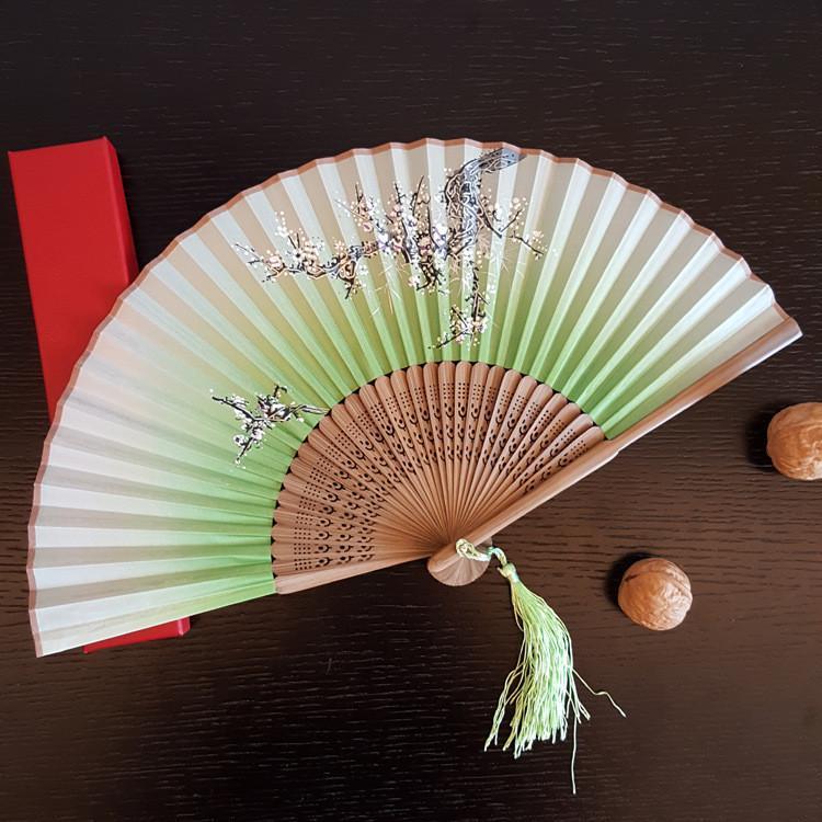 中国风白纸扇子定制网红折扇蹦迪荧光扇定做