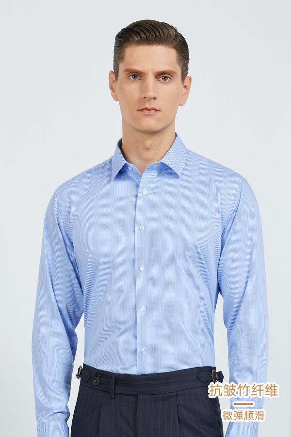 团体定制 澳歌服装服饰 50S竹纤维格纹衬衫长袖 logo绣花