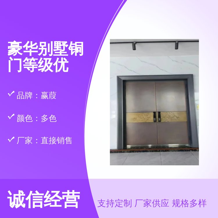赢葭铜门别墅门 多色可选 可定制尺寸 简单安装 物流运输 优质服务