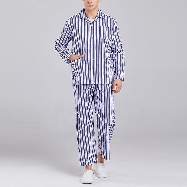 病号服 纯棉蓝白条套装 病人服长袖病员服短袖 加工定制