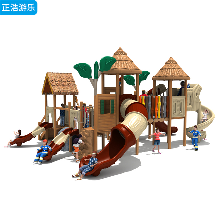 幼儿园户外木质儿童滑梯攀爬架组合 非标大型无动力游乐设备 定制
