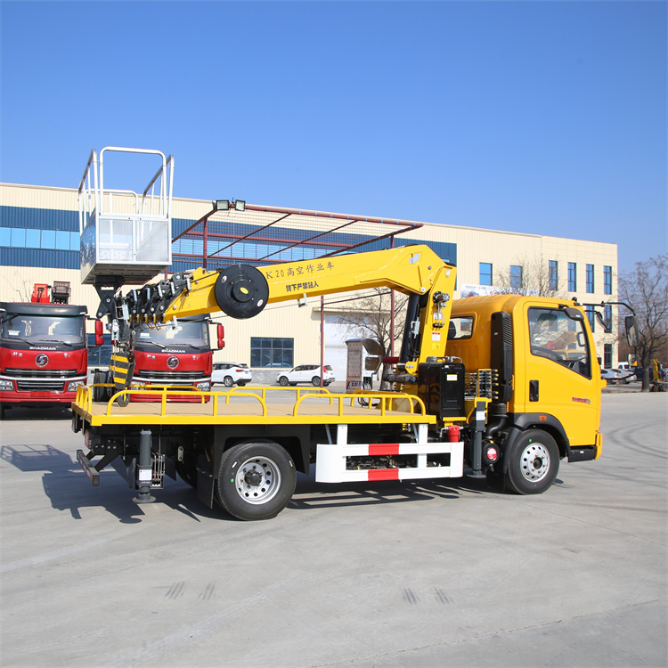 蓝牌高空作业随车吊一体车 国六移动登高车 伸缩臂高空作业车
