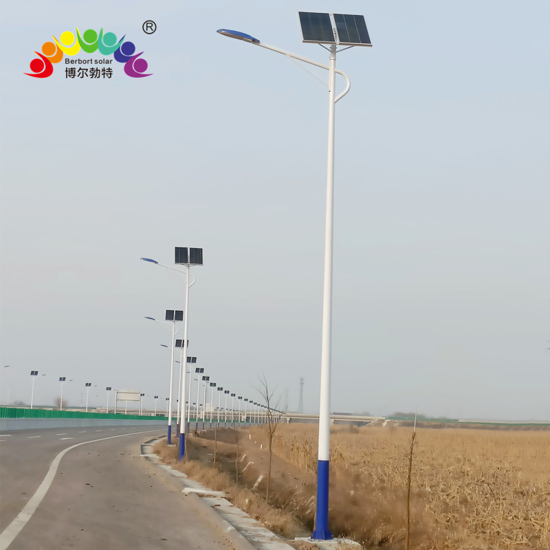 博尔勃特热镀锌led路灯市政道路照明8米太阳能路灯杆厂家批发