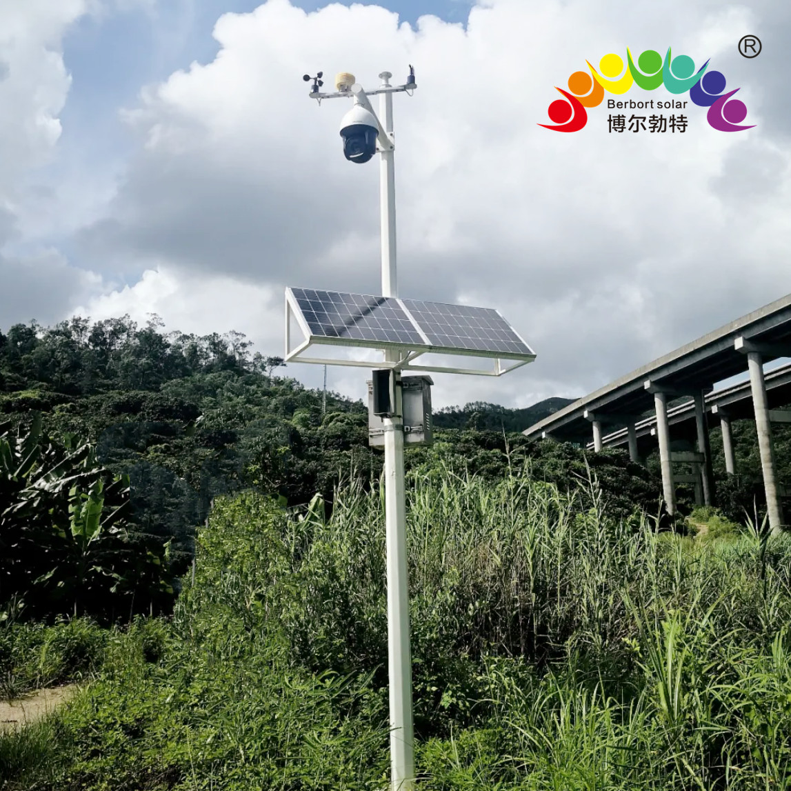 太阳能监控供电系统 锂电池光伏发电系统监控杆厂家博尔勃特