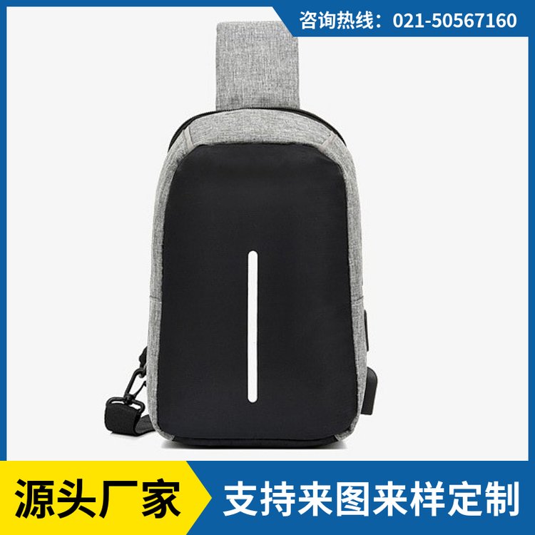 男士胸包防水单肩包潮流斜挎小包斜跨包可定印印LOGO