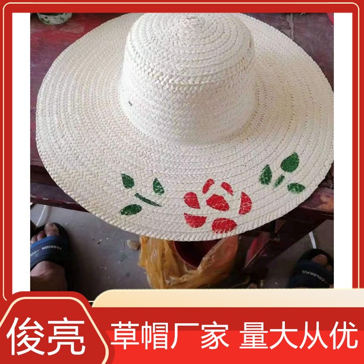 夏季防晒帽新款遮阳帽透气空顶手工编织草帽可定制俊亮
