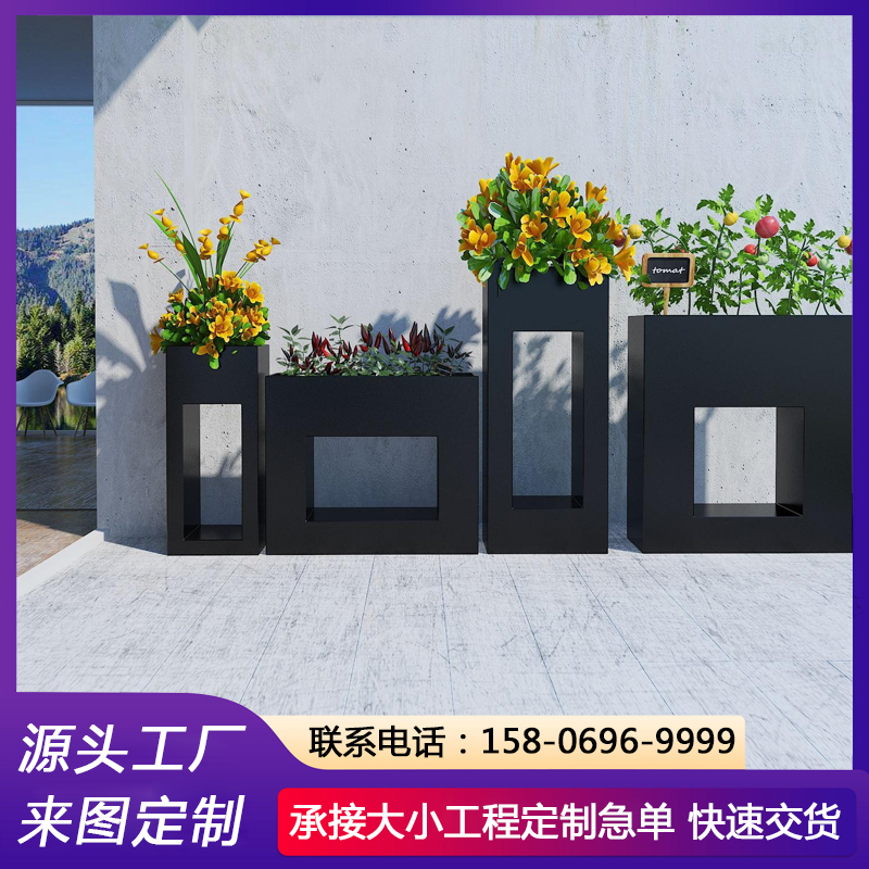 不锈钢组合式花箱 源头工厂 市政景观绿植隔断 咖啡店室外花槽