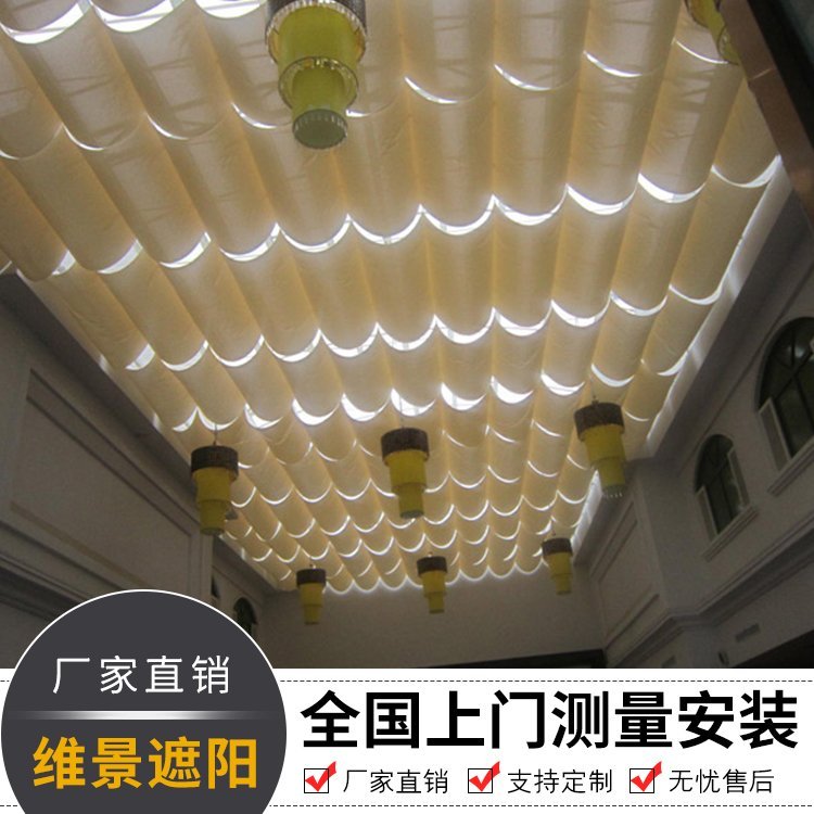 幼儿园操场遮阳棚 阳光房顶棚遮阳帘 智能升降隔热防晒 实体厂家