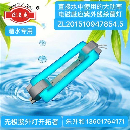 直接水中使用大功率电磁感应杀菌灯 紫外线消毒灯 优美光