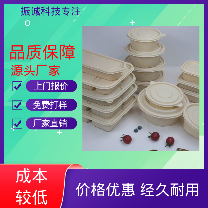 振诚科技 一次性方碗 外卖打包盒 加厚 儿童带餐便携环保