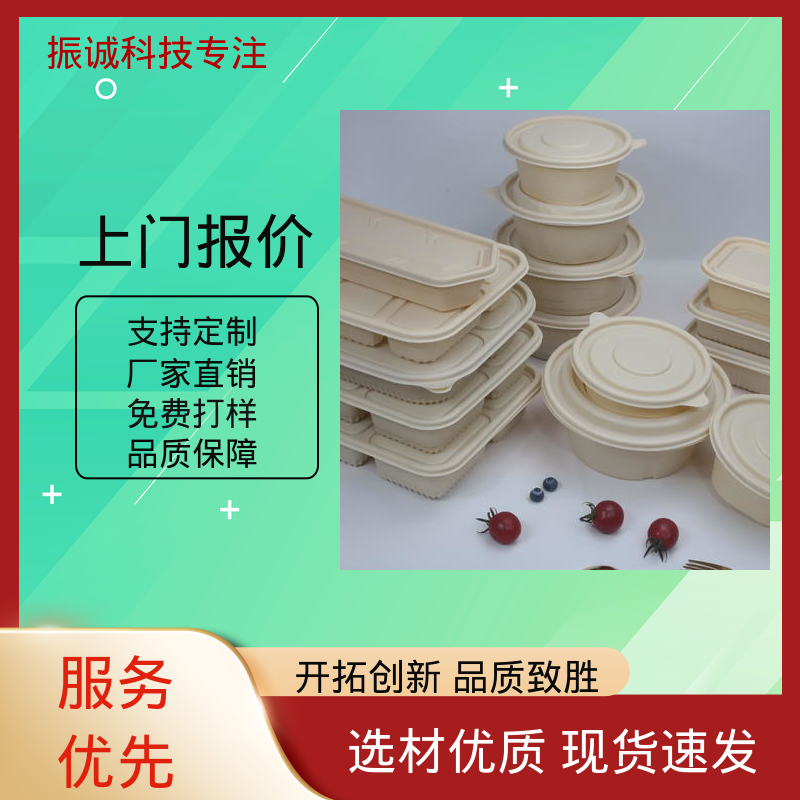 可蒸煮 符合限塑标准餐盒 带盖 一次性分格餐碗 振诚科技