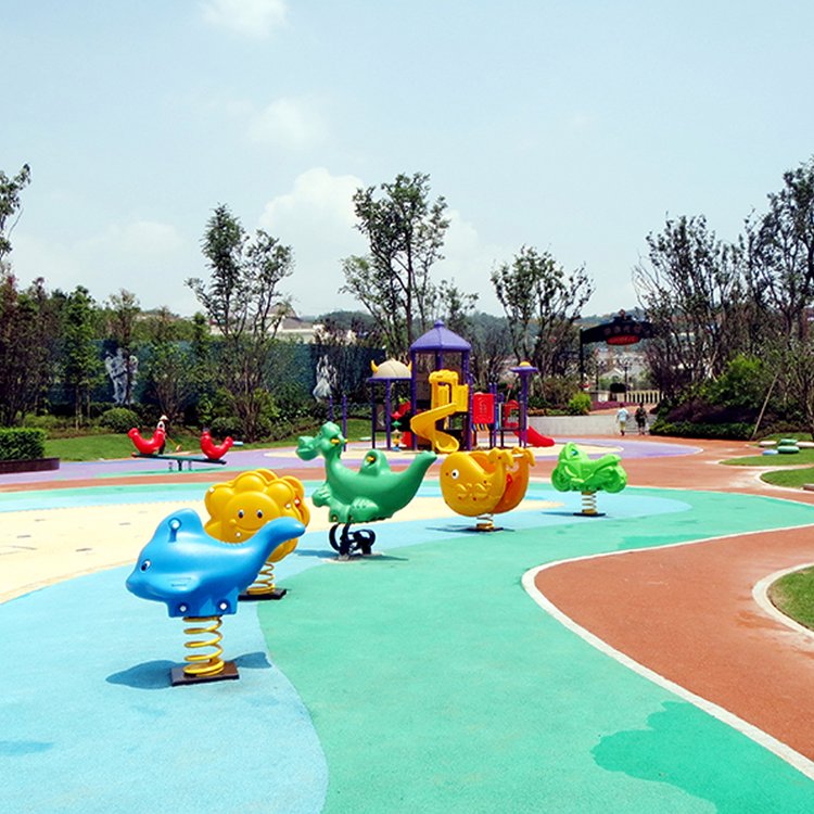 学校幼儿园卡通动物摇摇马 儿童公园广场塑料植物弹簧摇乐 跷跷板