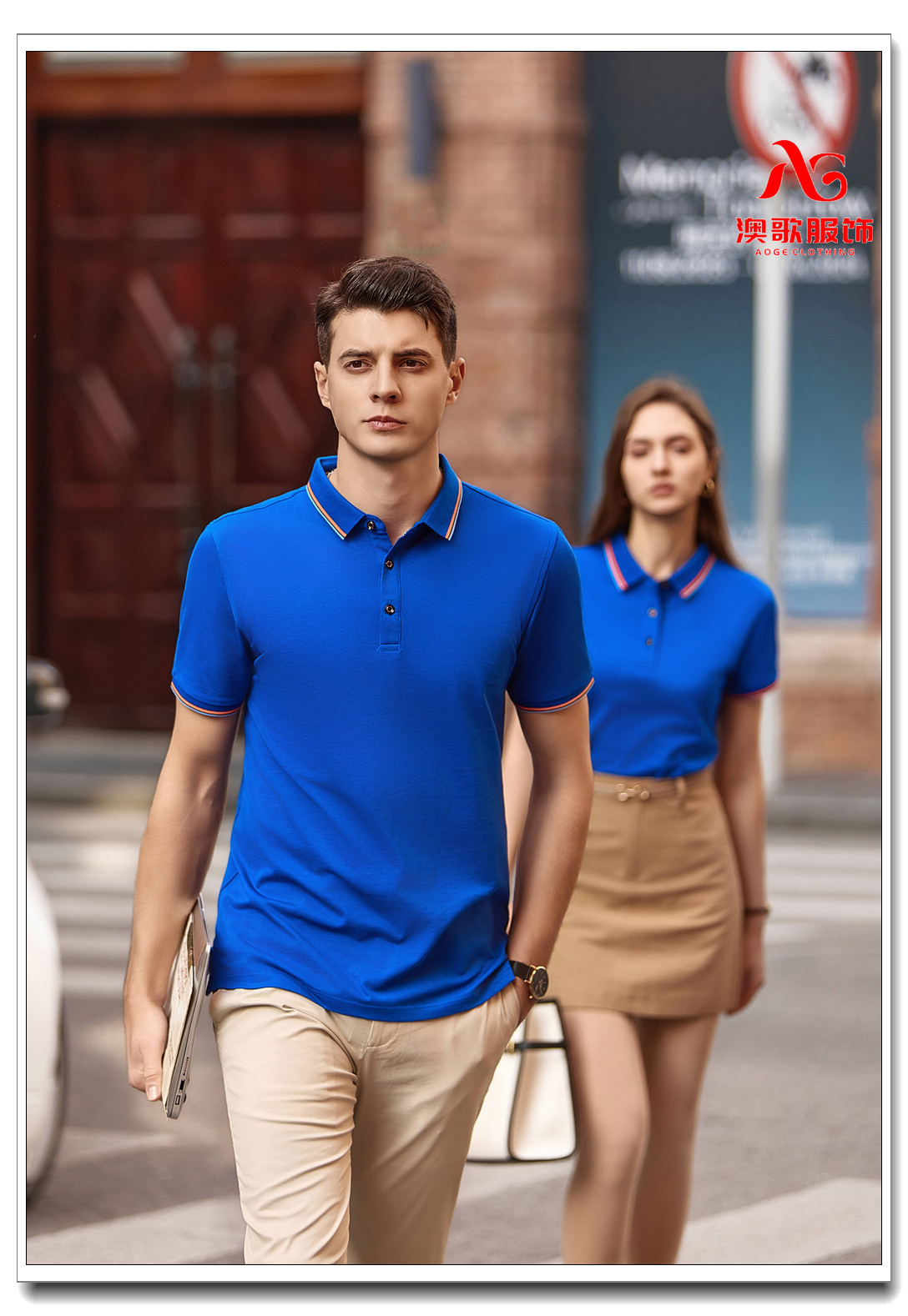 AG6888短袖商务polo衫定制 团体活动服 学生翻领校服 印图案印logo