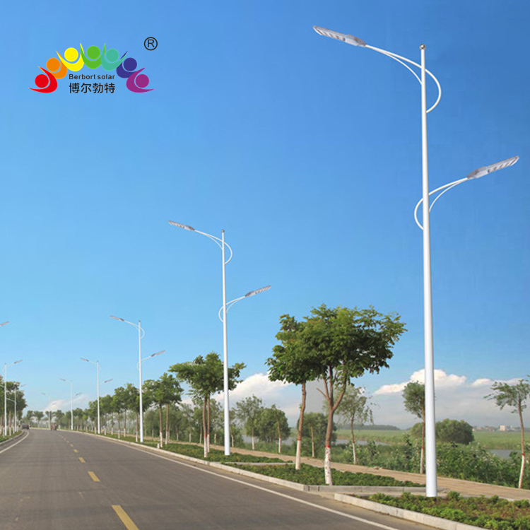 博尔勃特 市政道路照明市电路灯杆LED灯头 双臂太阳能路灯厂家批发