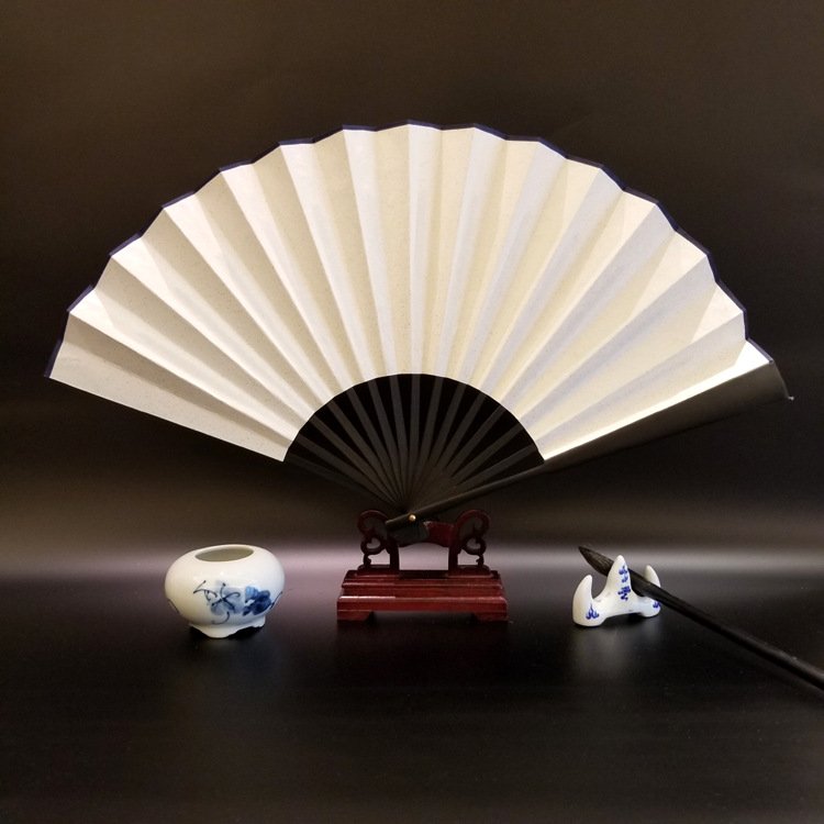 空白折扇 中国风扇子 宣纸绢扇 题字绘画纸扇 定做DIY定制空白扇
