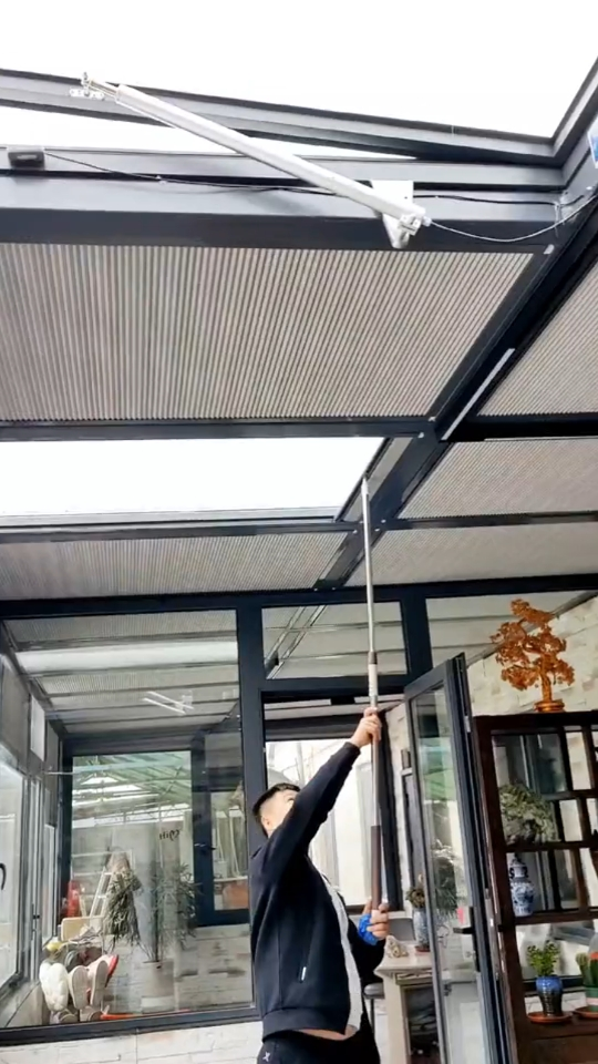 隔热防晒蜂巢帘 阳光房电动遮阳帘 上门测量安装