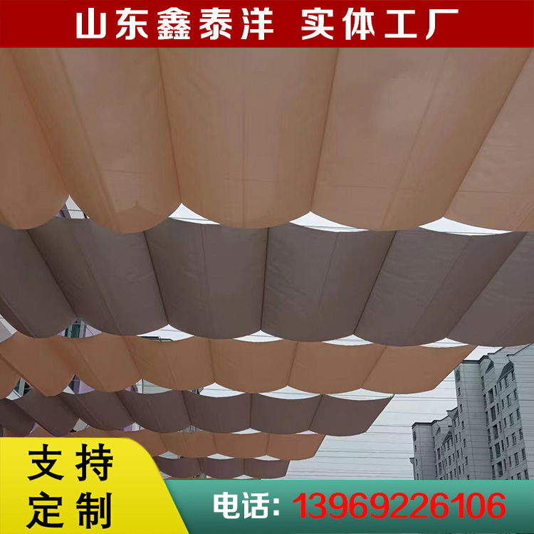 幼儿园操场智能遮阳帘 学校操场电动遮阳天棚帘 户外遮阳天幕厂家