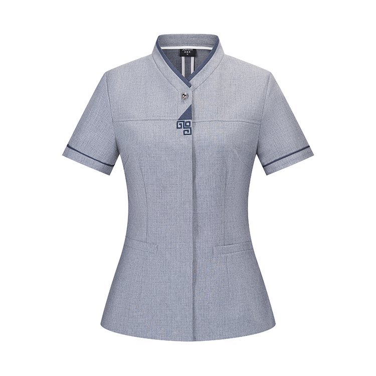 酒店工作服夏装女楼层清洁保洁服短袖宾馆客房服务员工装定制logo
