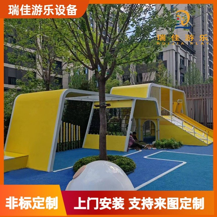 户外大型廊架游乐设备 无动力设施生产定制厂家儿童乐园 游乐滑梯