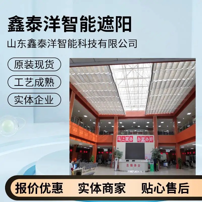 遮阳帘 采光顶隔热帘 电动天棚帘采用遮光阻燃面料 上门测量安装