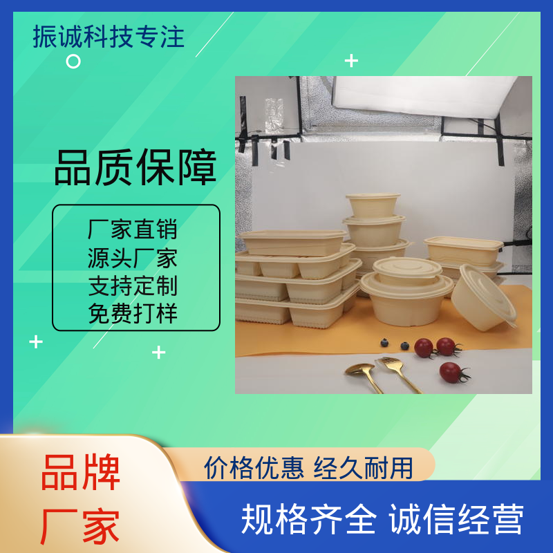 振诚科技 可微波炉加热 加厚 一荤两素套餐碗 环保餐盒