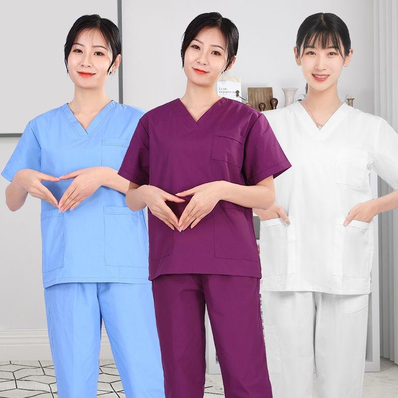 博尔雅洗手衣男女同款短袖医生服美容院工作服医院刷手服牙科工装