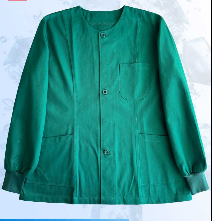 医护巡回服套装 墨绿纯棉加厚夹克外套 螺纹袖口洗手术衣外出服